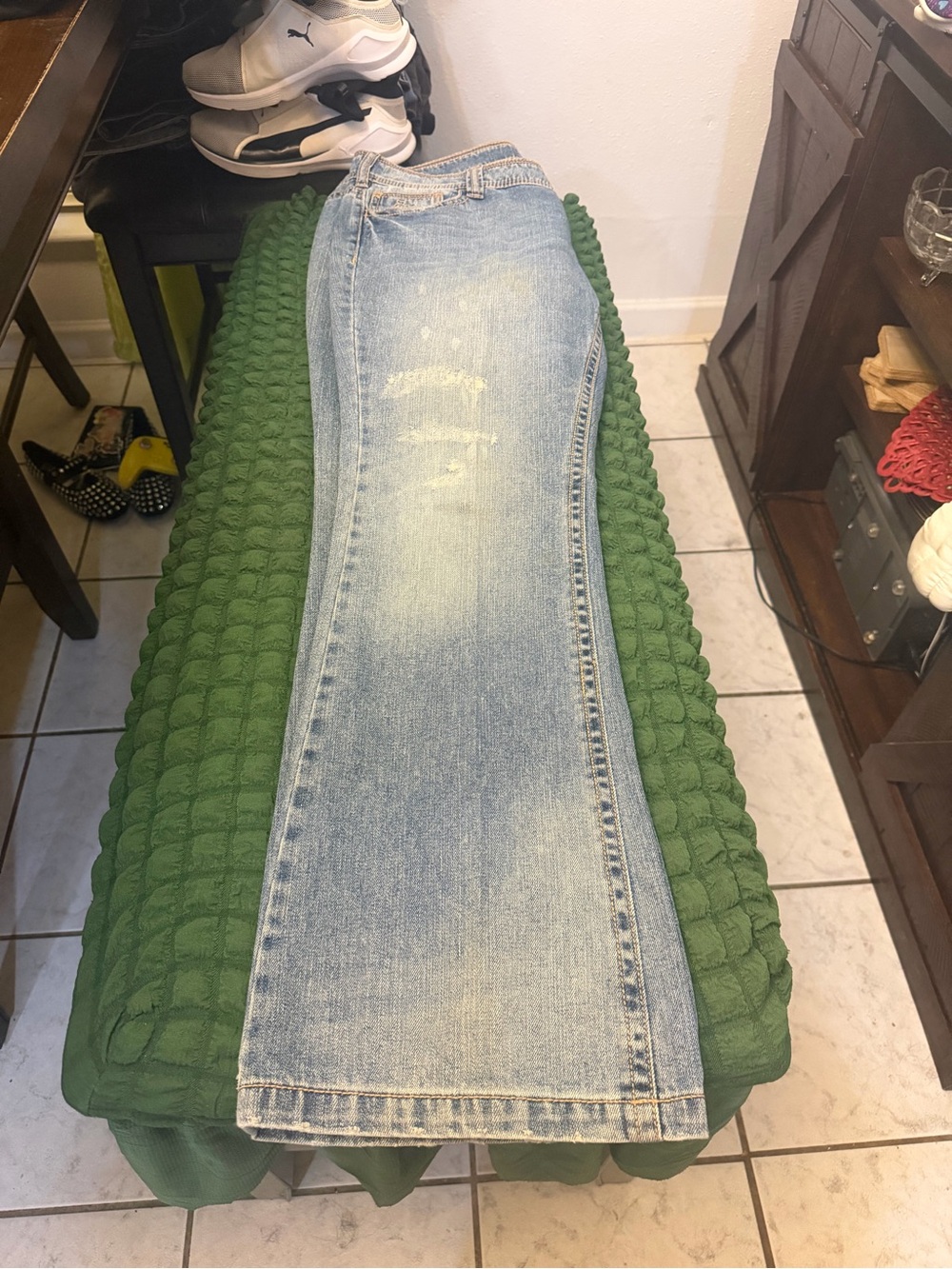 Touch by Alyssa Milano Faded Light Blue Wide-Leg Denim Jeans